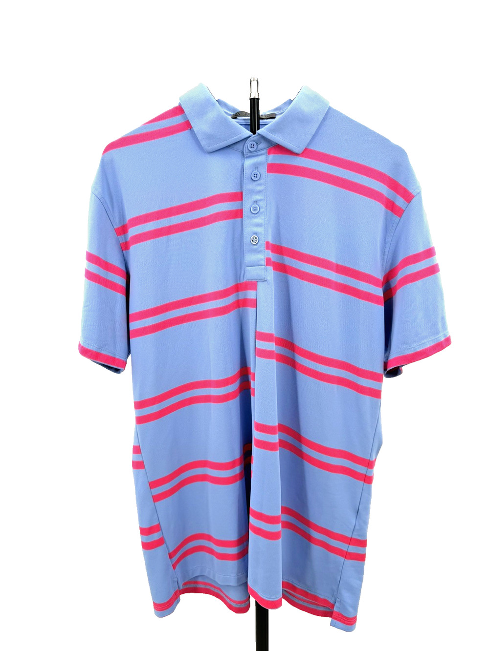 G/FORE Mens Offset Neon Stripe Performance Golf Polo Shirt Medium